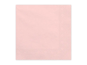 Serwetki papierowe, jasny różowy, 33x33cm