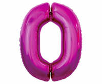 Balon foliowy "Cyfra 0", różowa, 92 cm
