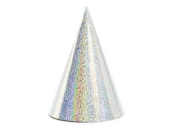 Czapeczki holograficzne, srebrny, 16cm