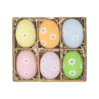 Dekoracje Wielkanocne Naturalne Wydmuszki białe kwiatki mix 6 szt.