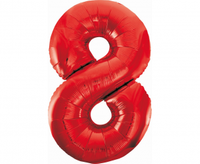 Balon foliowy B&C Cyfra 8, czerwona, 85 cm