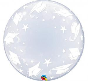 Balon Bubble Deco "Czapki Absolwenta" 24''