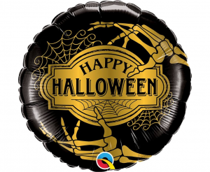 Balon foliowy 18 cali QL CIR - Halloween Golden Skeleton