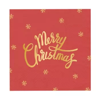 Serwetki Merry Christmas czerwone 10szt.