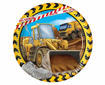 Talerzyki papierowe Construction, Budowa  23 cm, 8 szt. 
