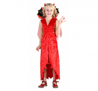 Strój "Diablica" (sukienka, kołnierz z peleryną, rogi), rozm.130/140