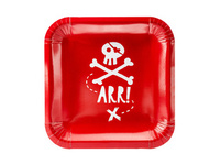 Talerzyki Piraci, czerwony, 20x20cm