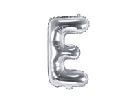 Balon foliowy Litera ''E'', 35cm, srebrny