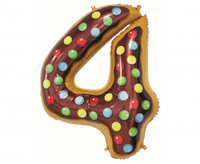 Balon foliowy Cyfra 4, ciasteczko, 78 cm