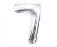 Balon foliowy B&C Cyfra 7, srebrna, 85 cm