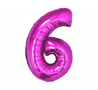 Balon foliowy "Cyfra 6", różowa, 92 cm
