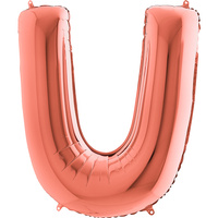 Balon Grabo Litera U Rose Gold 102cm