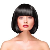Peruka imprezowa włosy krótkie proste czarne