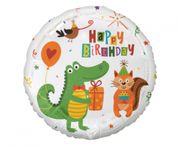 Balon foliowy Krokodylek z prezentem (Happy Birthday), 18"