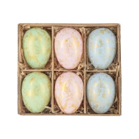 Dekoracje wielkanocne Jajka 3 kolory pozłacane 6 szt.