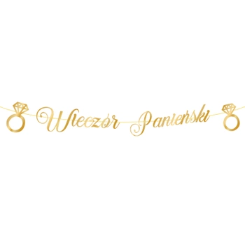 Baner Wieczór Panieński złoty napis 150 cm