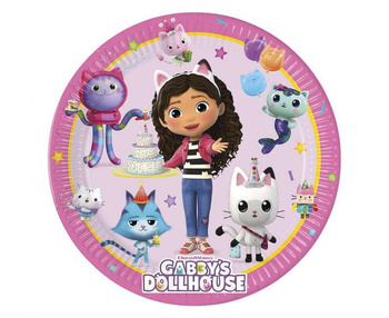 Talerzyki papierowe Gabby's Dollhouse, 20 cm, 8 szt. (plastic-free)