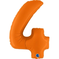 Balon foliowy cyfra 4, pomarańczowy, 102cm