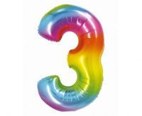 Balon foliowy Smart, Cyfra 3, tęczowa, 76 cm