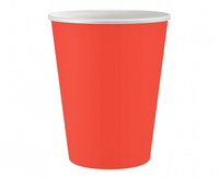 Kubeczki pap. Jednokolorowe, czerwone, 250 ml, 6 szt.