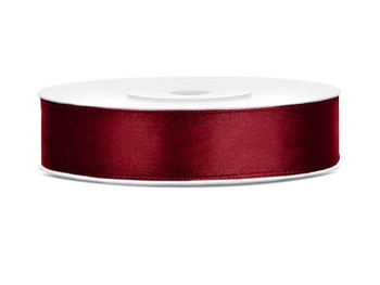 Tasiemka satynowa, bordo, 12mm/25m