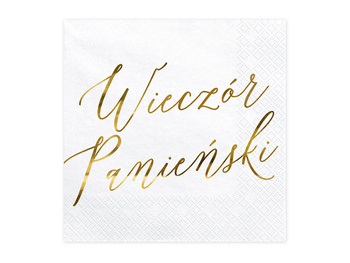 Serwetki Wieczór panieński, biały, 33x33cm