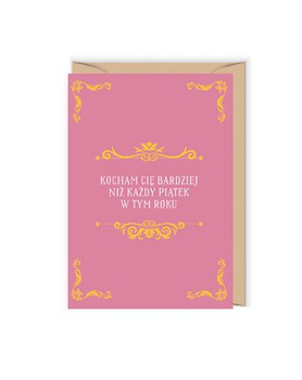Kartka walentynkowa Kocham Cię bardziej niż piątki