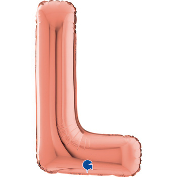 Balon Grabo 26'' Litera L różowe - złoto, 66cm 