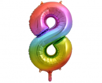 Balon foliowy B&C Cyfra 8, tęczowa, 85 cm