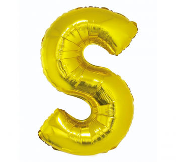 Balon foliowy "Litera S", złota, 89 cm