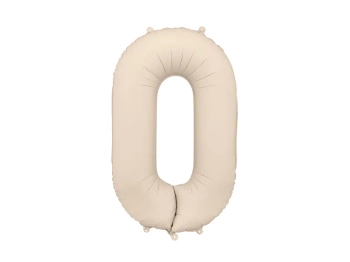 Balon foliowy Cyfra '0', 86cm, jasny beż