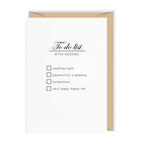 Kartka ślubna z listą TO DO