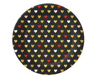 Talerzyki papierowe Kolekcja XOXO (czarne), 18 cm/ 6 szt.