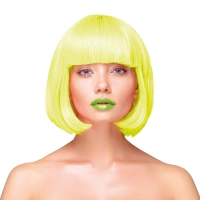 Peruka imprezowa włosy krótkie proste neonowe żółte