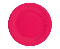 Talerzyki pap. Jednokolorowe, magenta, 18 cm, 6 szt.