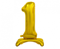 Balon foliowy B&C Cyfra stojąca 1, złota, 74 cm