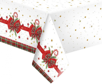 Obrus papierowy Świąteczne Kokardy, 120x180cm