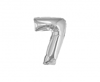 Balon foliowy "Cyfra 7", srebrna, 35 cm