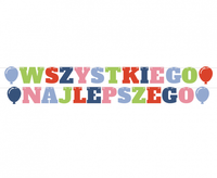 Girlanda Wszystkiego Najlepszego, 4 baloniki, 2x300 cm