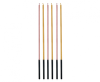 Świeczki B&C metaliczne, róż/złoty, 3x3x170mm, 6szt.