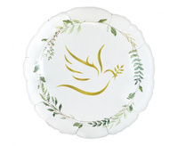 Balon foliowy Gołąbek z listkami, okrągły 18"