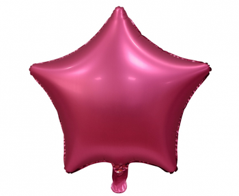 Balon foliowy "Gwiazda", matowa, c. różowa, 19"