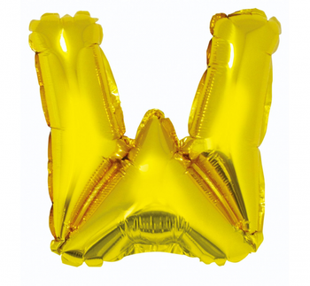 Balon foliowy "Litera W", złota, 35 cm