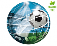 Talerzyki papierowe Soccer Fans 20 cm, 8 szt. (plastic-free)
