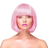 Peruka imprezowa włosy krótkie proste jasnoróżowe