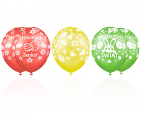 Balony Premium "Wesołych Świąt (Wielkanoc)", 12" / 5 szt.
