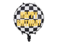 Balon foliowy Szachownica Happy Birthday, 45 cm, mix