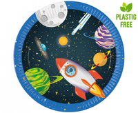 Talerzyki papierowe Rocket Space, 23 cm, 8 szt. (plastic-free)