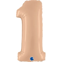 Balon foliowy Cyfra Grabo Satin Nude - Ecru 1 - 40"/102cm