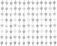 Kurtyna Gwiazdki, metaliczna srebrna, 100x200 cm